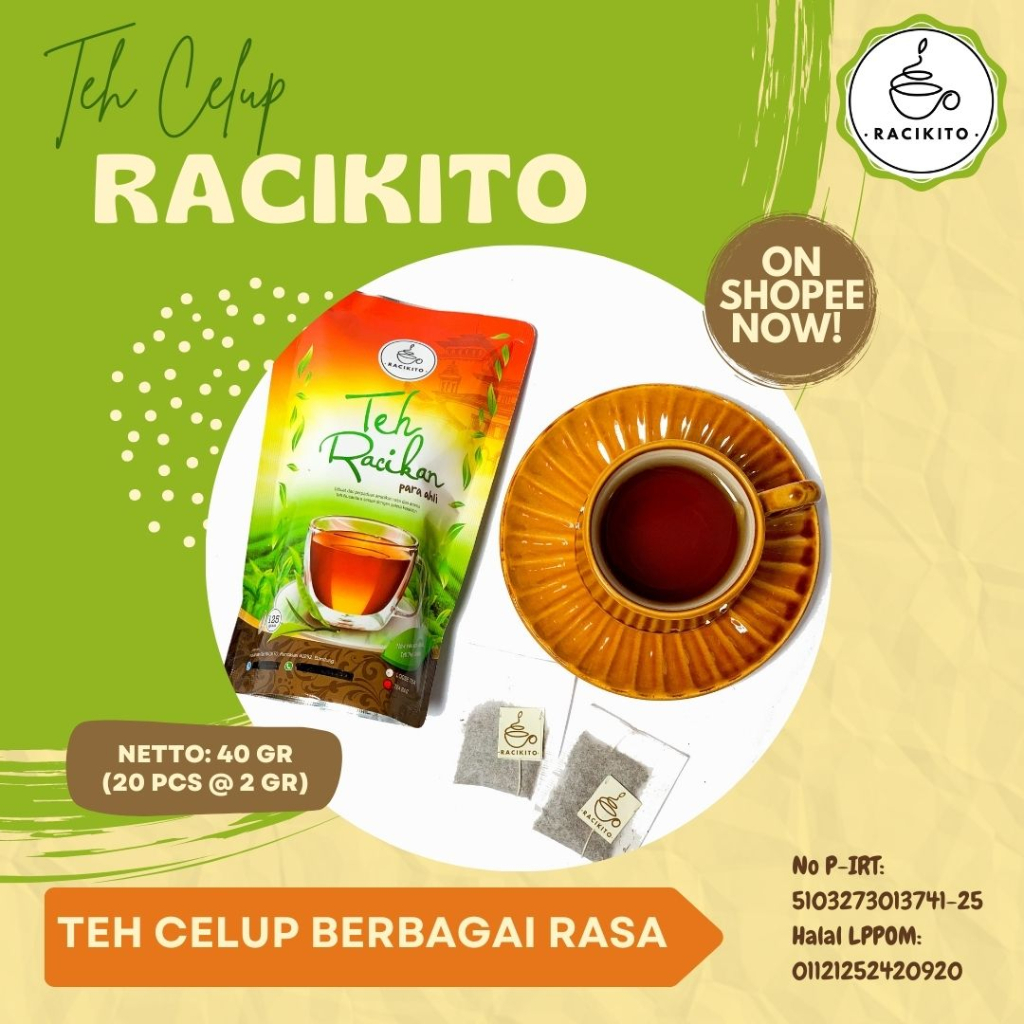 

RACIKITO Teh Celup Teh Rasa Teh Hitam Teh Hijau Thai Tea Milk Tea Teh Murah 40 gr