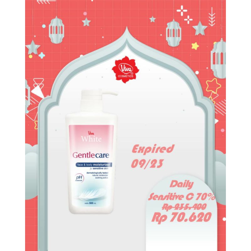 Gentle Care Face &amp; Body Moisturizer 500 ml Viva Expired 08/23 atau Expired 10/23