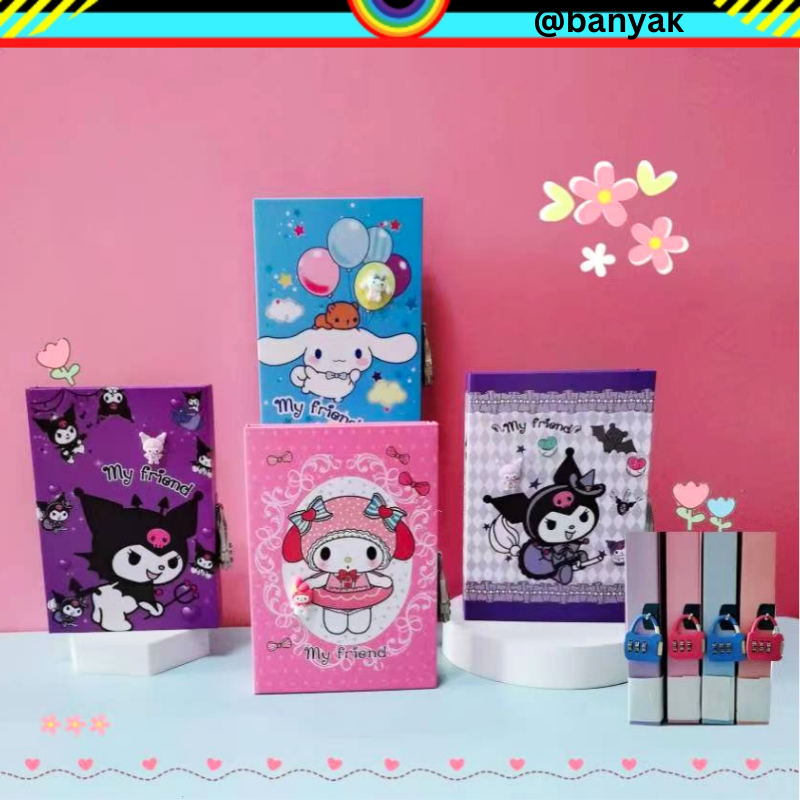 DIARY LOCK SANRIO CINAMMOROL DIARY KUNCI SANRIO KUROMI NOTEBOOK KUNCI MY MELODY DIARI KUNCI KADO ULANG TAHUN DIARY HARDCOVER @banyak