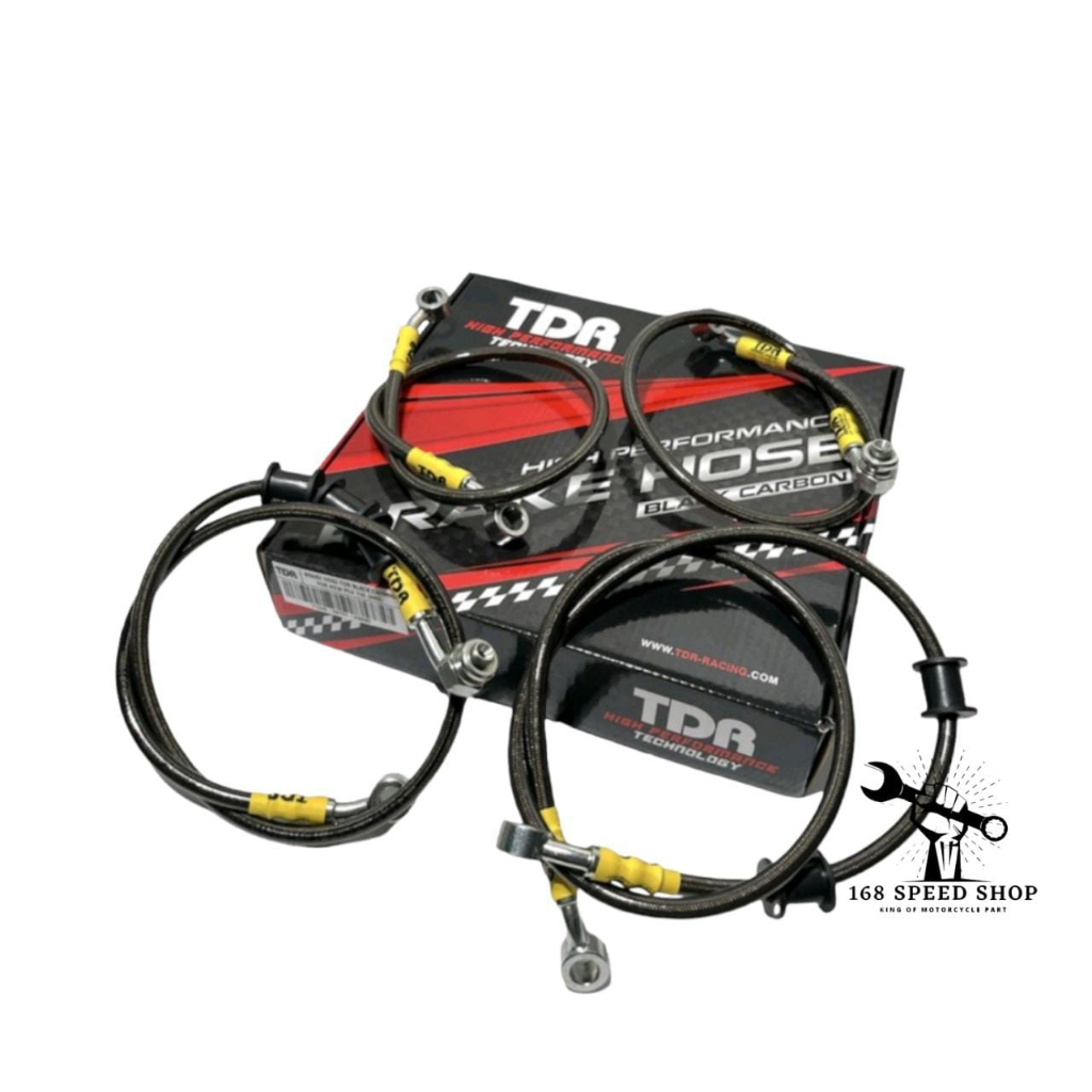 Selang Rem TDR PCX ABS Set Depan Belakang PCX 150 / 160 ABS Warna Black Carbon Selang Rem ABS PCX TD