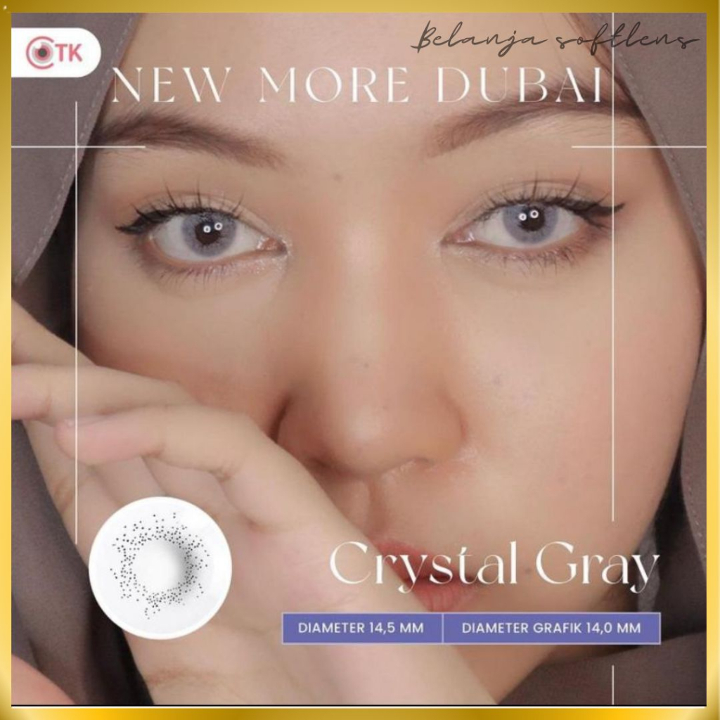 {BISA COD} SOFTLENS NEW MORE DUBAI CRYSTAL GREY BY CTK NORMAL S/D -6.00