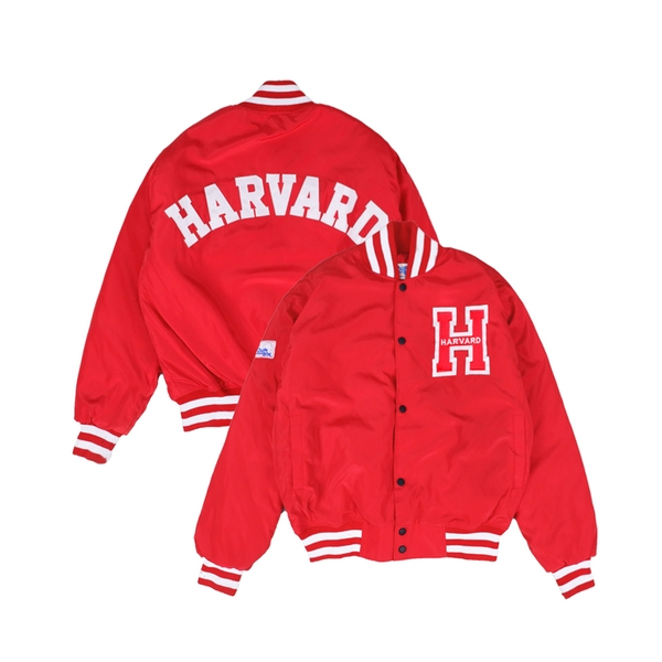 VARSITY JACKET HARVARD UNIVERSITY H RED AMERICAN FOOTBALL VINTAGE FULL TAG LABEL