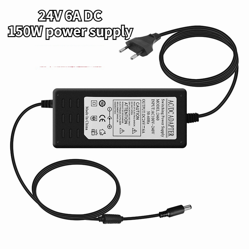 DC24V 6A Adaptor US/EU Plug 150W Power Supply Transformer LED Driver Power Supply untuk Lampu LED Ampli