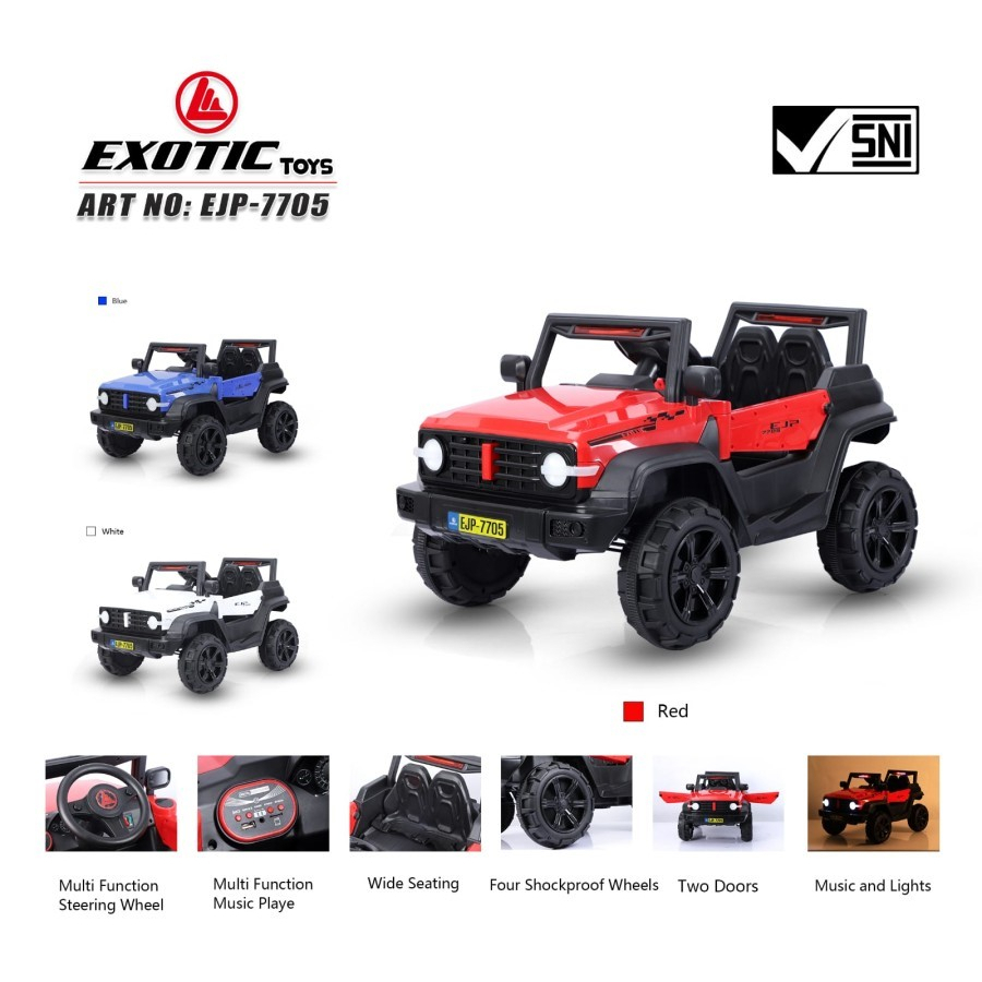 Mobil Aki Exotic Jeep EJP 7705 Mobil Mainan Anak mobil-mobilan anak mobil anak remote pakai aki - on