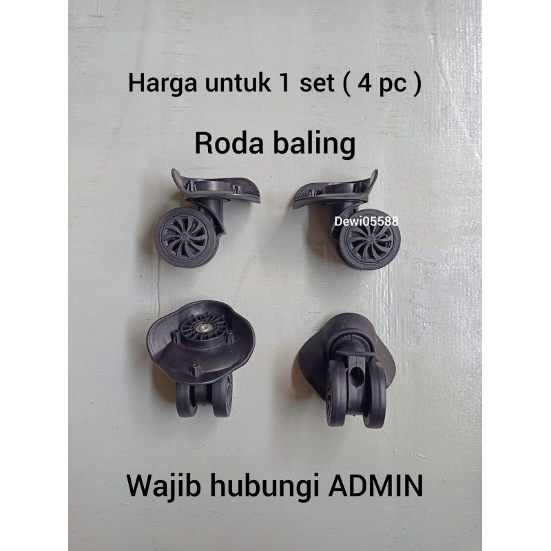 RODA KOPER, RODA DOUBLE WHEEL, RODA PUTAR 360,KARET RODA, CINCIN RODA, RODA KOPER VIBER 1set isi 4pc