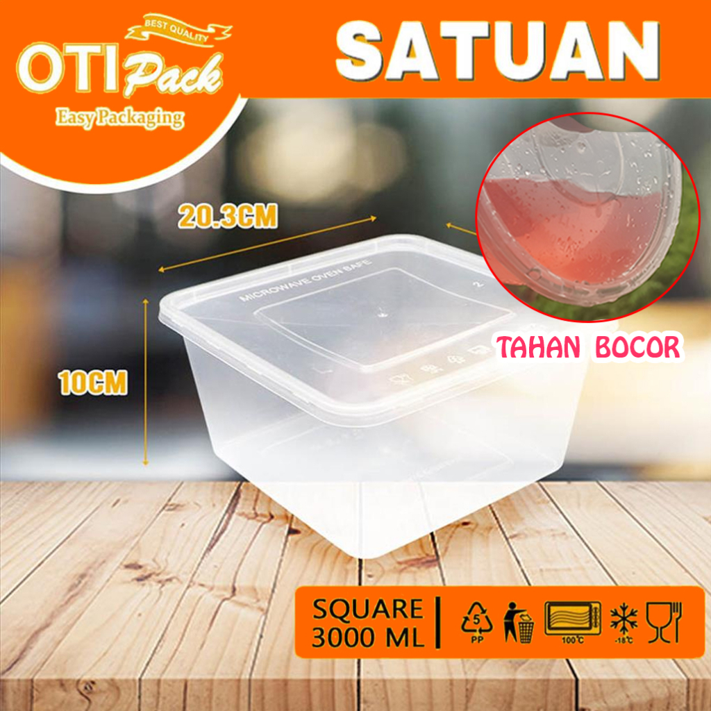 Thinwall Satuan/thinwall Kotak Makan 3000ml Thinwall Otipack OTKS3000