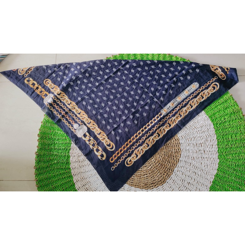hijab voal motif premium biru