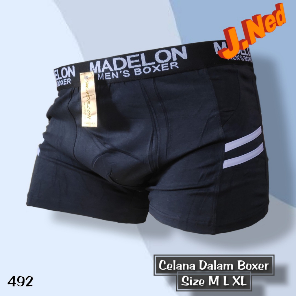 J492 -  CELANA DALAM PRIA BOXER MADELON SIZE M - XL