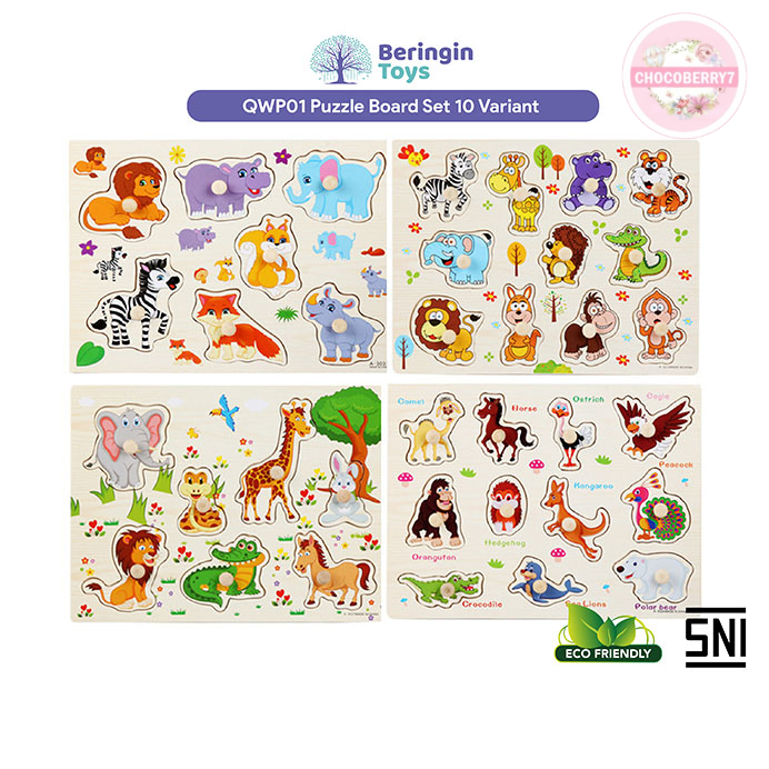 Beringin Toys Mainan Edukasi QWP01- Puzzle Board Set / Mainan Edukasi Anak Puzzle Kayu / Board Game / Puzzle