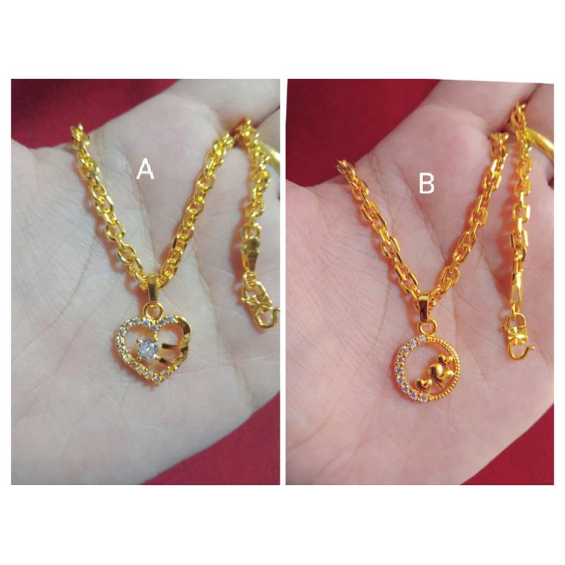 kalung Medan besar love zicron 45cm,50cm,60cm dan 75cm lapis emas 24k