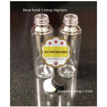 100pcs - Botol plastik Almond 250ml + Tutup