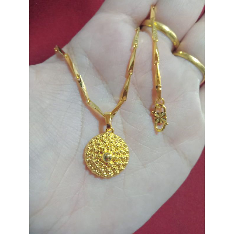 kalung padi Borobudur 60cm dan 75cm lapis emas 24k