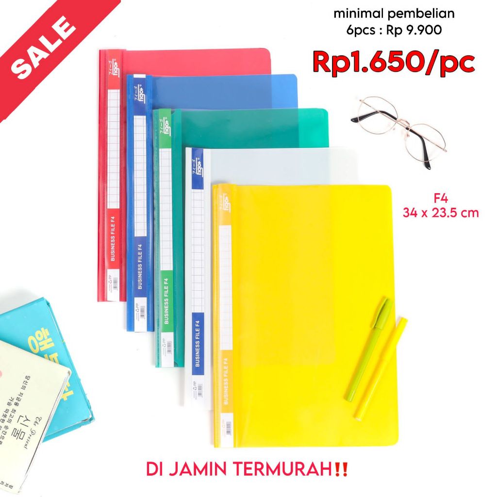 

6pcs Business file f4 | Map Kertas | Stopmap Folio- Figo | File Kantor Sekolah | Bisnis File / Stationary Alat Tulis Buku