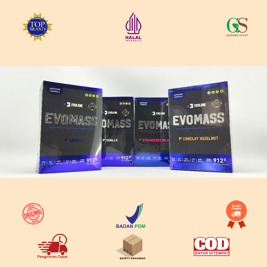 Manado Evolene EVOMASS 2 lbs - 912 gram Penambah Berat Badan