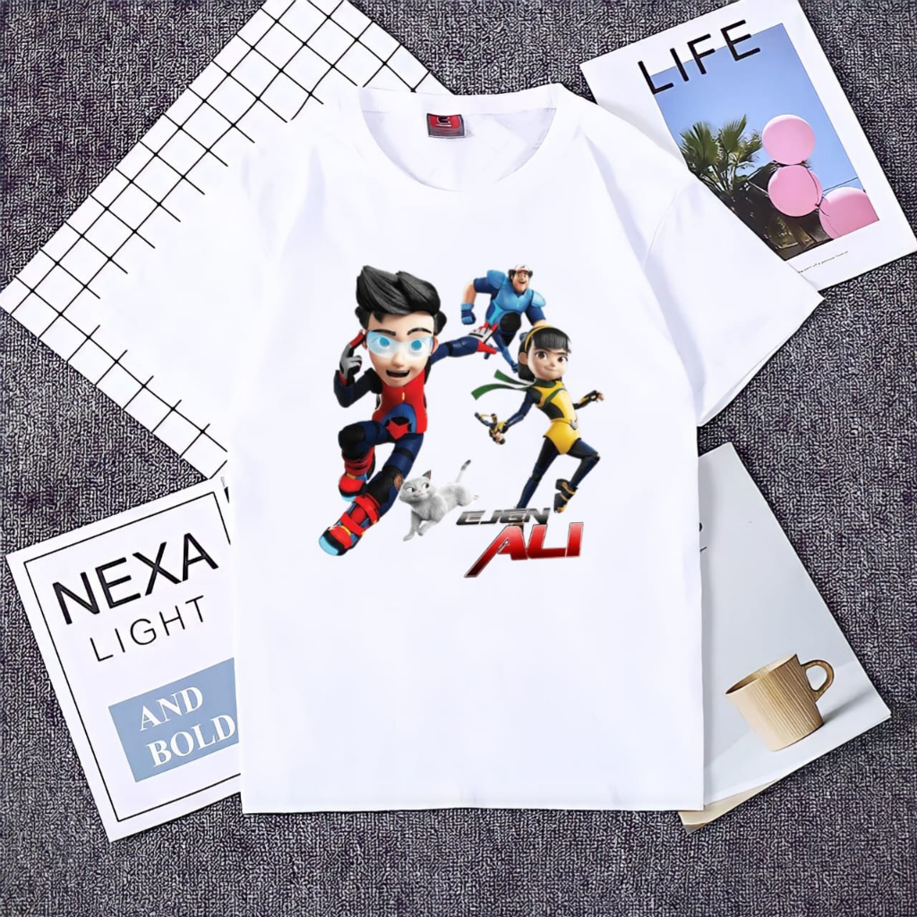 (BISA COD) Kaos Anak  Ejen Ali Season 3 / Kaos Anak Ejen Ali FREE NAMA