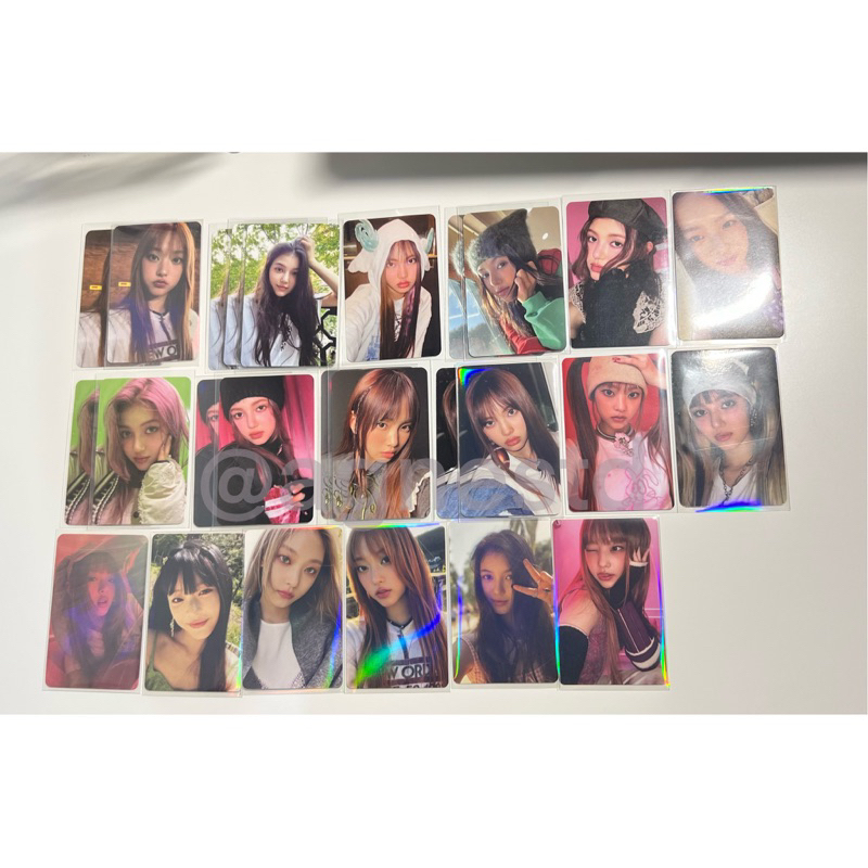 New jeans pc haerin hyein danielle hanni omg 1st ep weverse wv mc message card melet tinkerbell blue