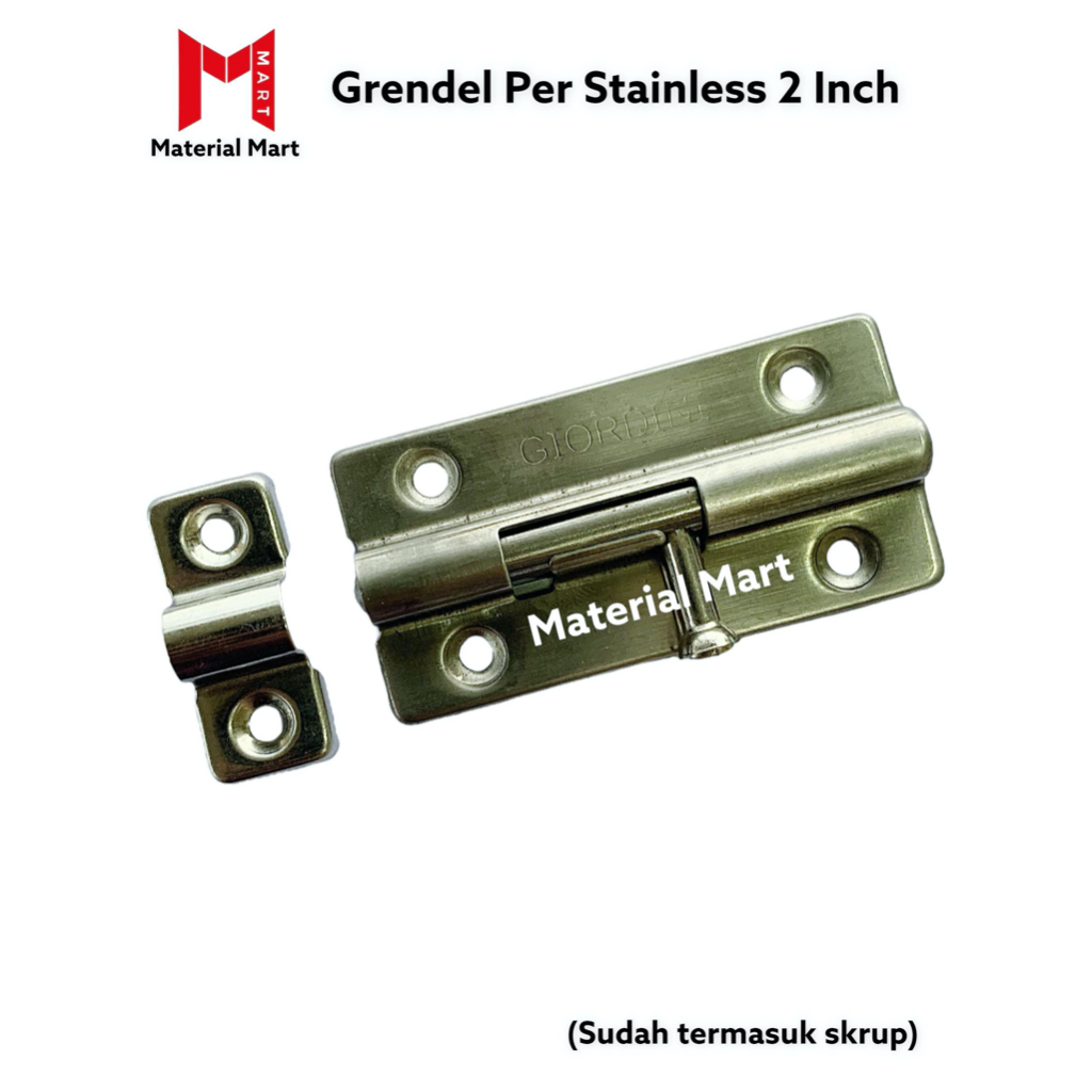 Grendel Per Pintu Slot 2 Inch | Pengunci Pintu Slot Per 2&quot; Stainless | Material Mart