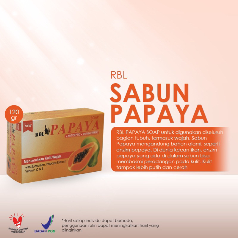 RBL sabun papaya antiseptic antibacterial with vitamin c 120gr