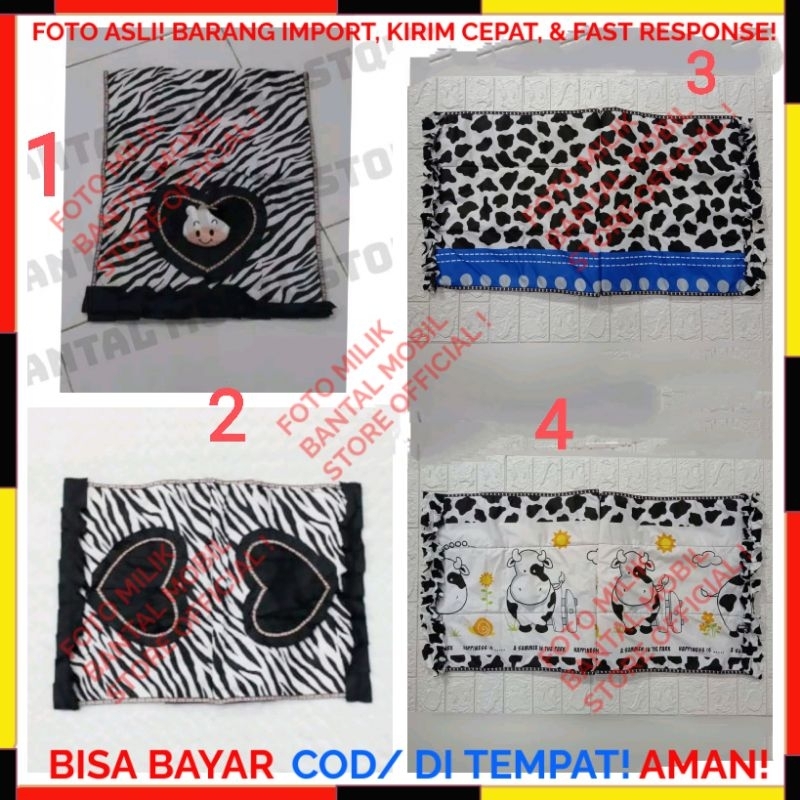 Set dapur Sarung cover tutup kulkas taplak meja makan makanan boneka sapi cow domba kambing totol hi