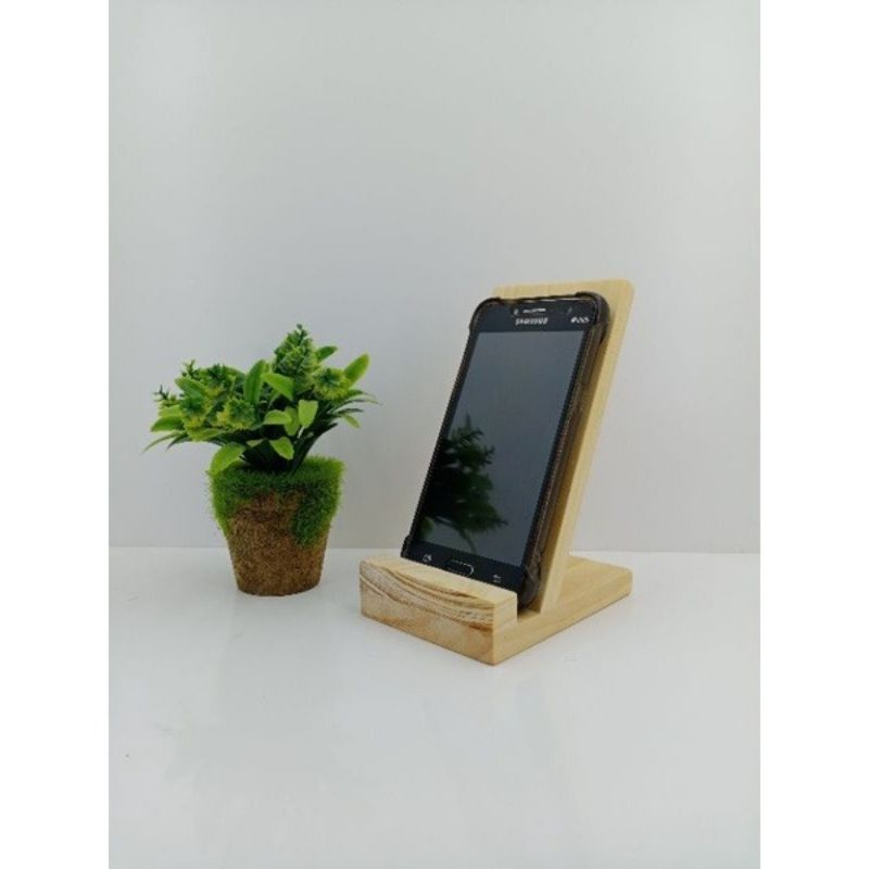 U0312 Stand HP Kayu Jati Belanda Dudukan Handphone Dekorasi Rumah Minimalis