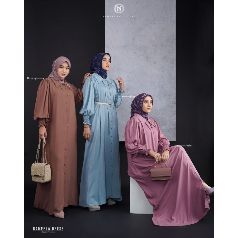 CUCI GUDANG NADHEERA LUXURY Motif RAMEEZA DRESS, XXL/XXXL || Gamis Lebaran Premium / Gamis Lebaran  