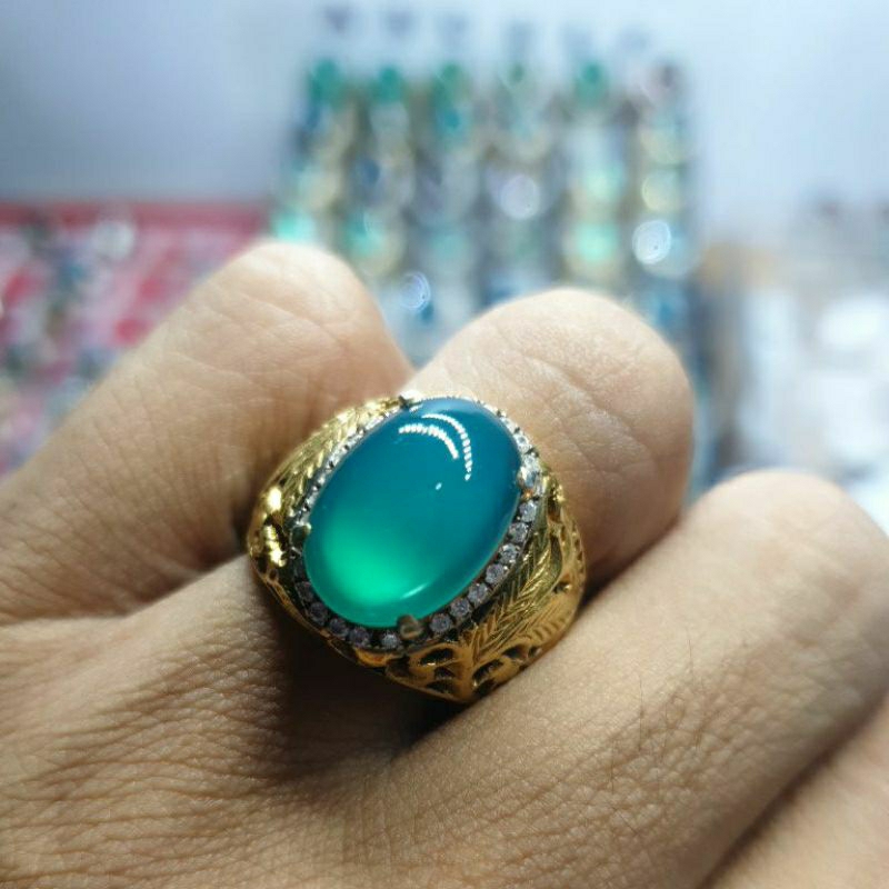 Bacan doko kristal super HQ asli top ring perak keren