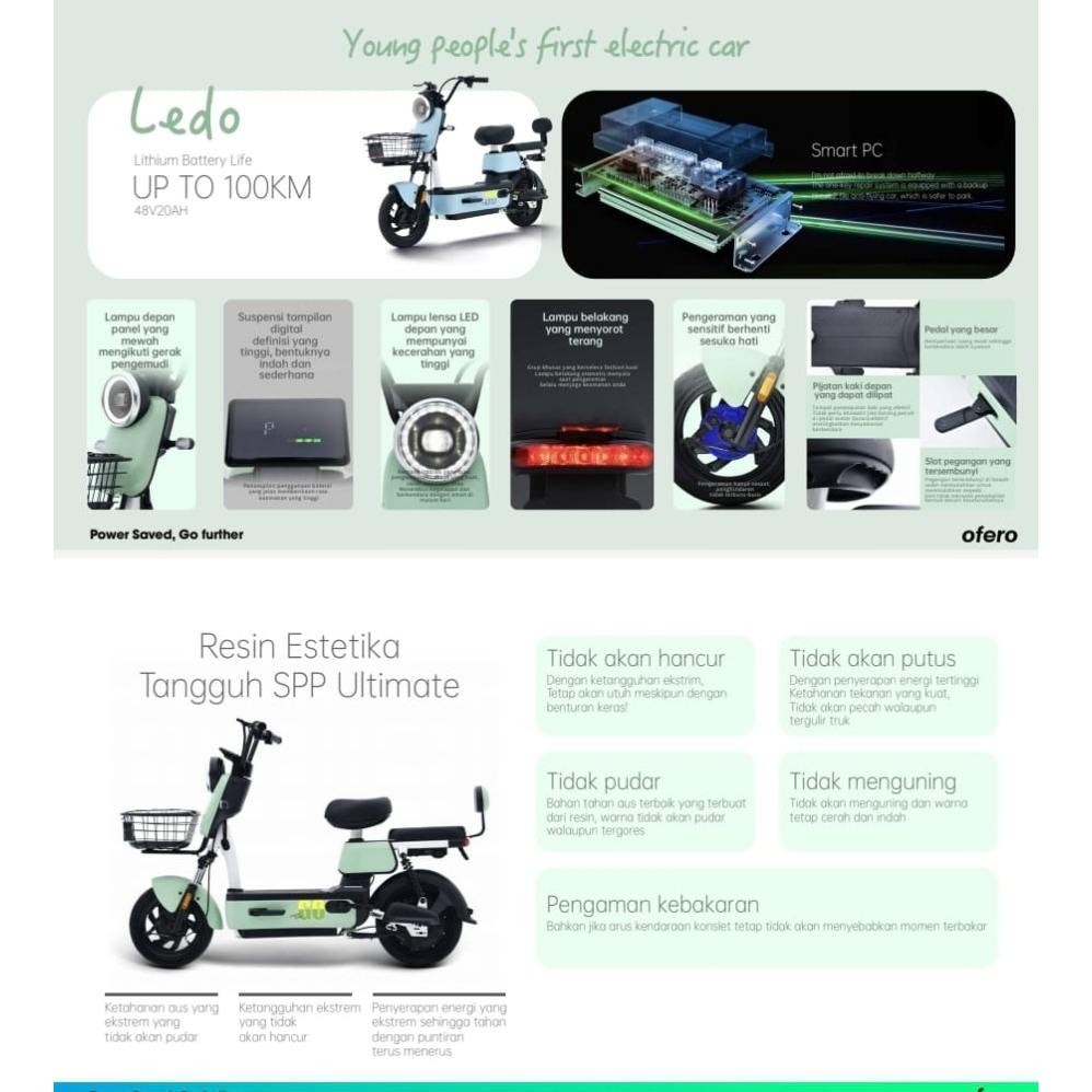 Sepeda Listrik OFERO Ledo Electric E-Bike Sepeda Motor Listrik