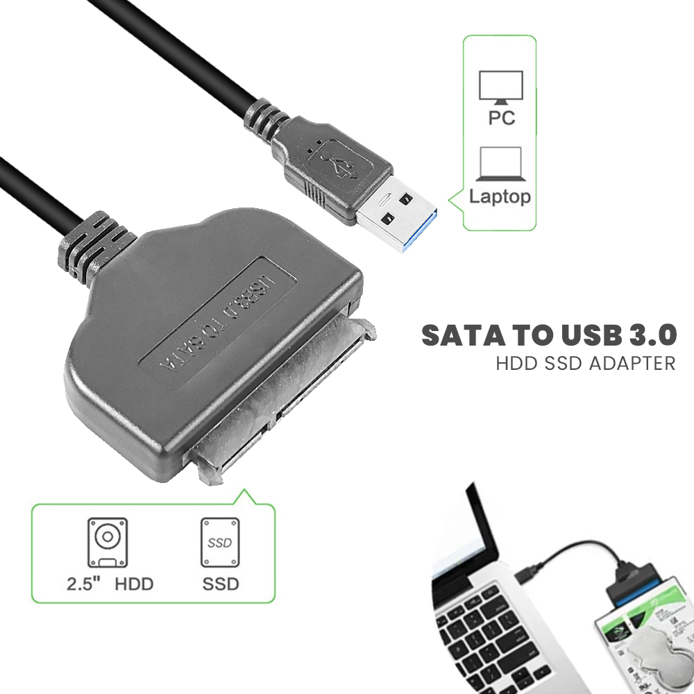 SATA to USB 3.0 HDD SSD Adaptor - 4071-1097 - Black