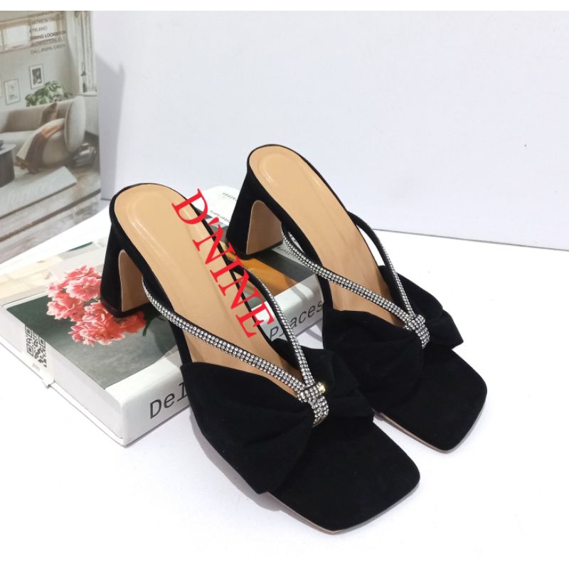 SAHIRA SH 39 Sandal Wanita Sandal heels 7cm suede jely import