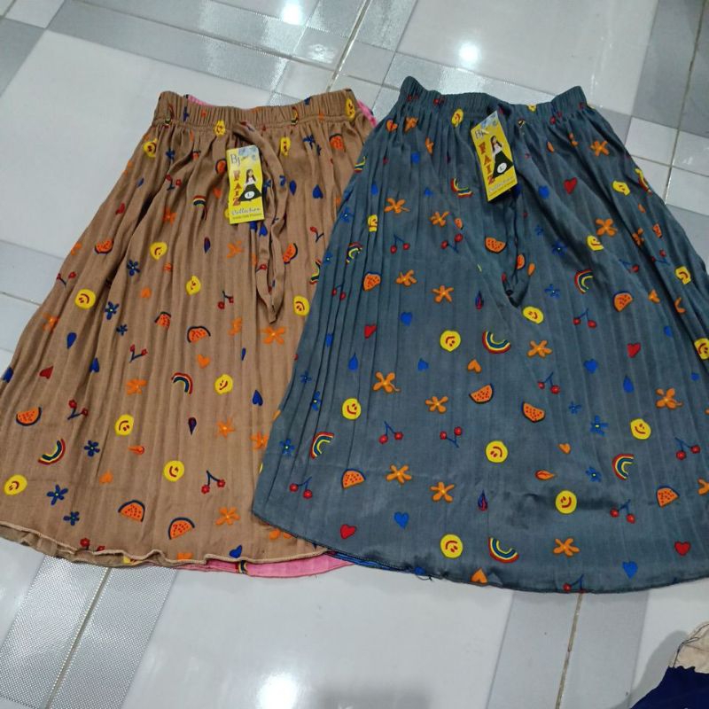 (KAKTUS)Rok plisket anak kaktus umur 3-12 tahun/rok plisket anak perempuan motif kaktus uk m,l,xl dan xxl