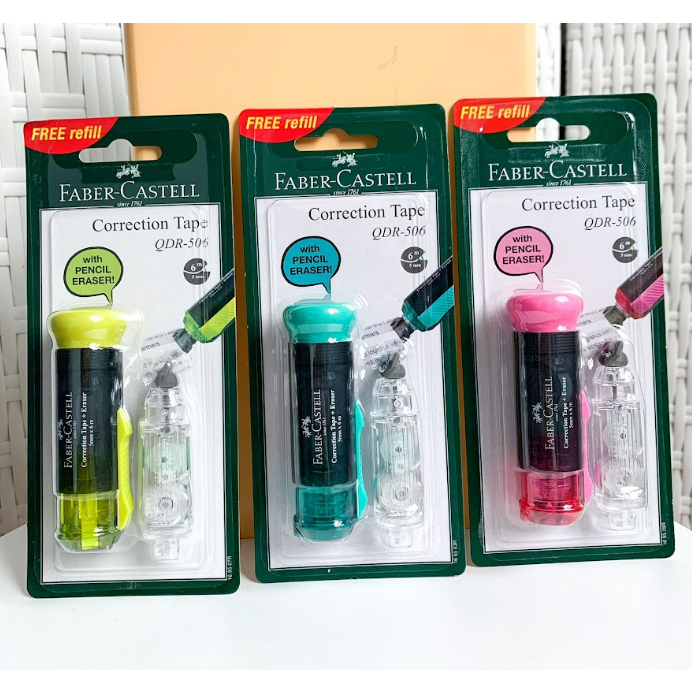 

CORRECTION TAPE FABER CASTELL 2in1 TIP-EX + PENGHAPUS FREE REFFIL