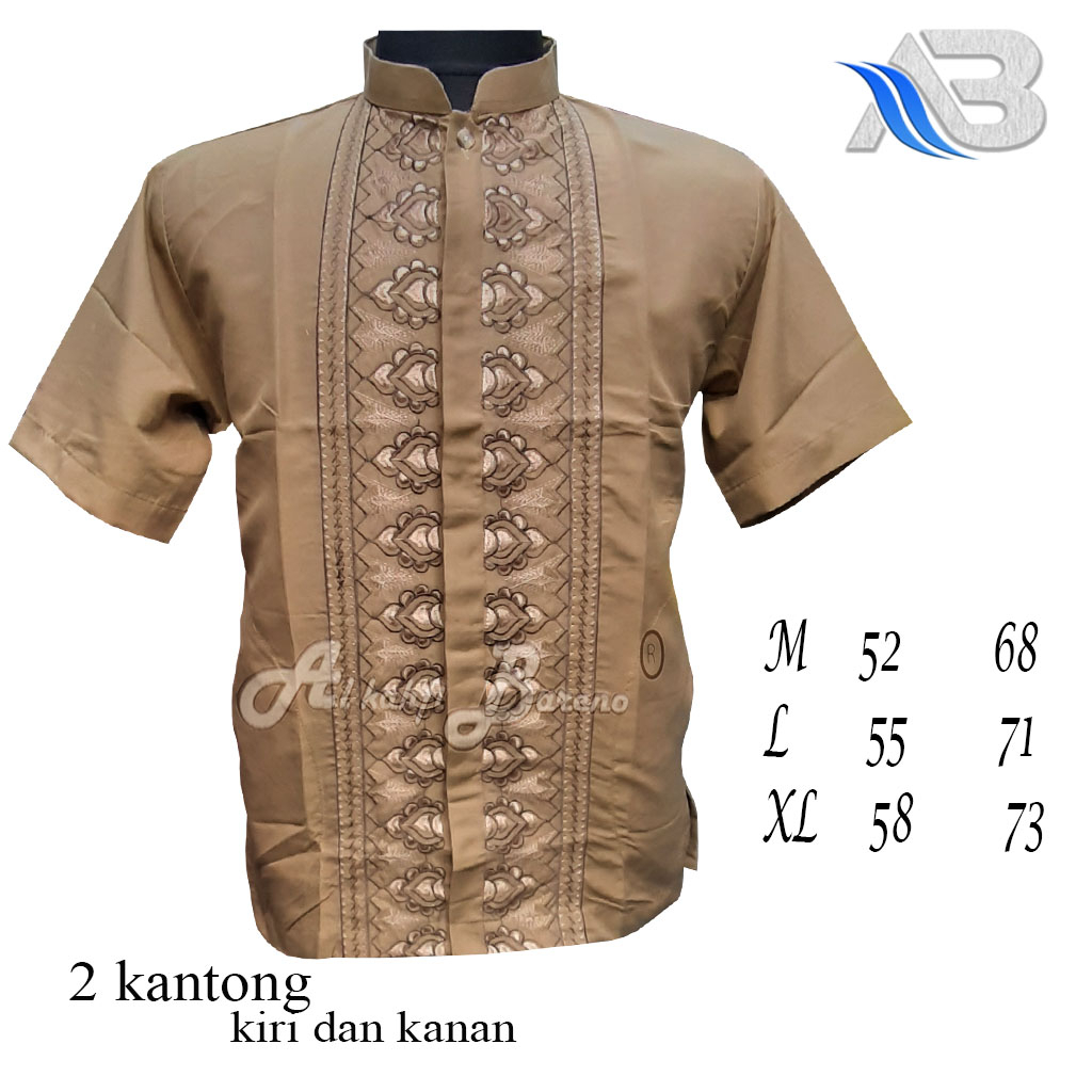 Baju Koko Pria DewasaTerbaru Al qadr/AB Al kahfi Bareno Lengan Pendek Katun COD