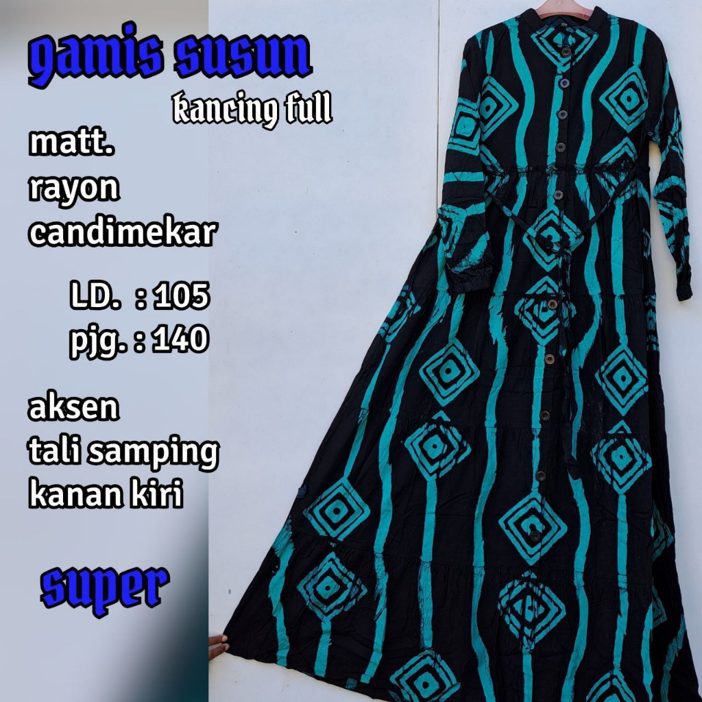 "READY STOK, SIAP KIRIM" GAMIS RAYON CANDI MEKAR #RCM SIZE " L " | MUTIARA | TWILL ORI | REALPICT