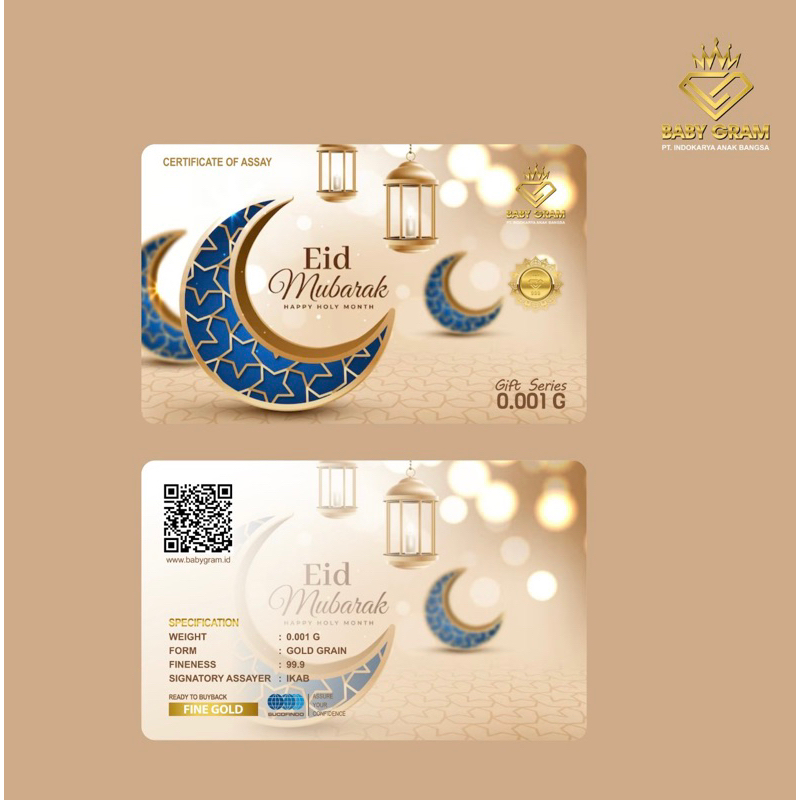 Baby gold   baby gram 0,001 gram gift series idul fitri emas mini 24karat asli