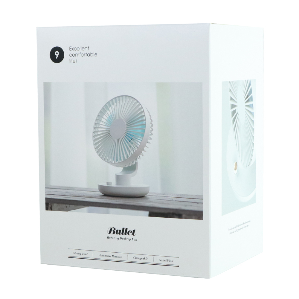 Kipas Angin Meja Desk Fan Swing Automatic USB Charge 3000mAh - 209