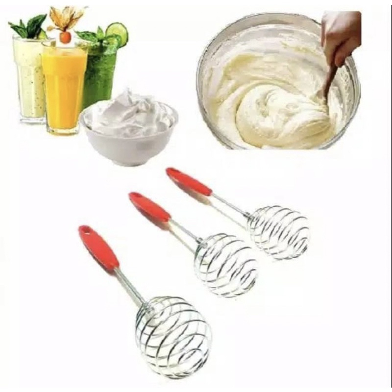 JT - Kocokan Telur Spiral 17 cm Stainless Mixer Manual Adonan Telur Kue