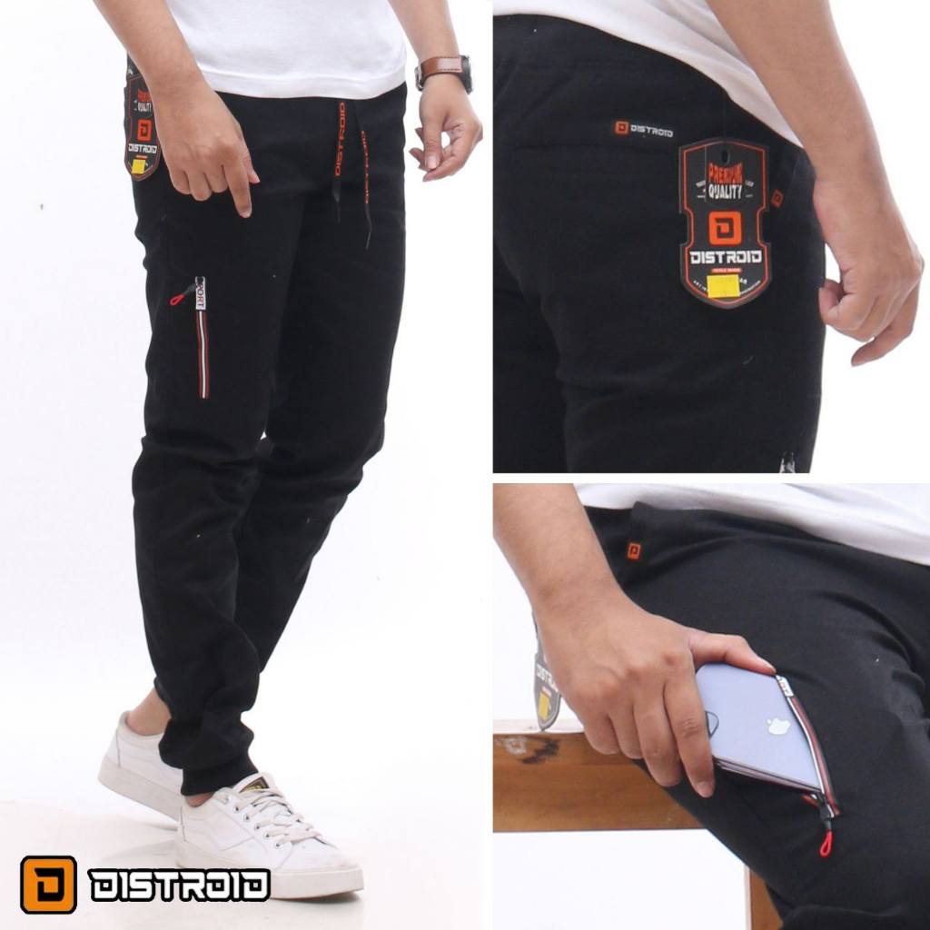 Celana Jogger Chino Pria Joger Chinos Zipper 28-38