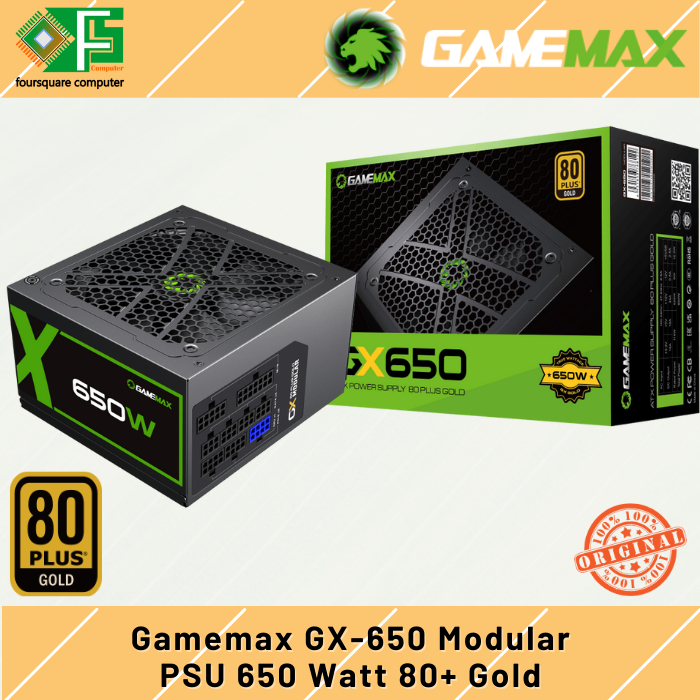 Gamemax GX-650 Modular PSU 650 Watt 80+ Gold | Power Supply 650W 80 Plus