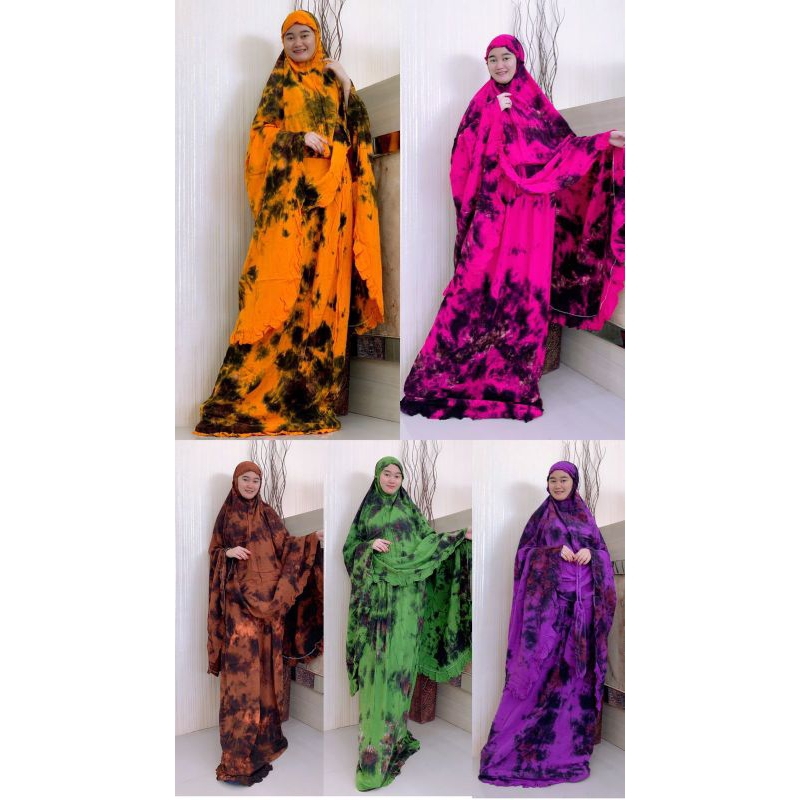 Mukena Rayon pelangi / Mukena Tie die / mukena inayah / Mukena lebaran 2023