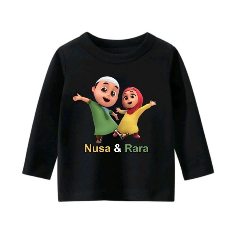 Atasan Kaos Anak Lengan Panjang NUSA DAN RARA 1-12Tahun UKURAN.S.M.L.XL.2XL.3XL