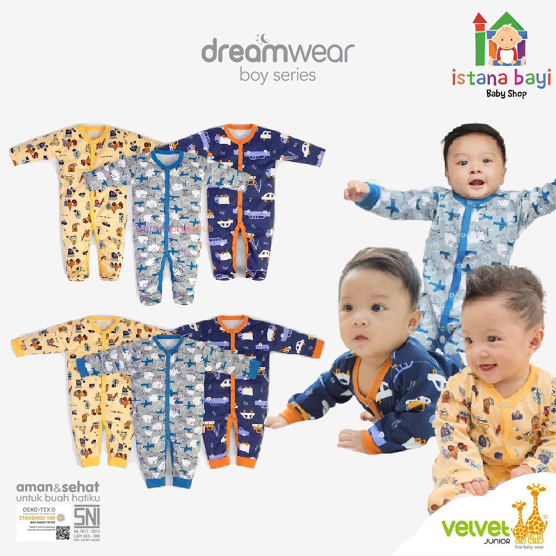 Velvet DreamWear Sleepsuit Tutup Kaki  - Jumsuit Bayi - Ecer