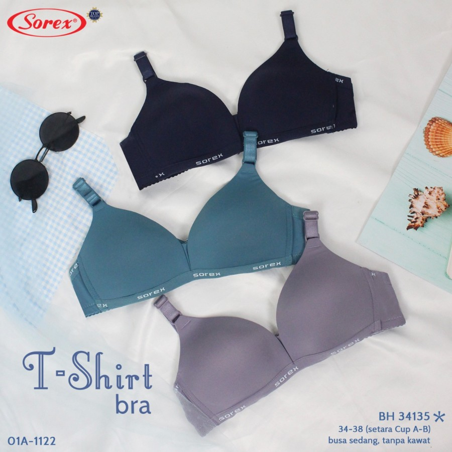 Bra Sorex T-shirt Busa Tanpa Kawat Kait 3 Super Nyaman 34135