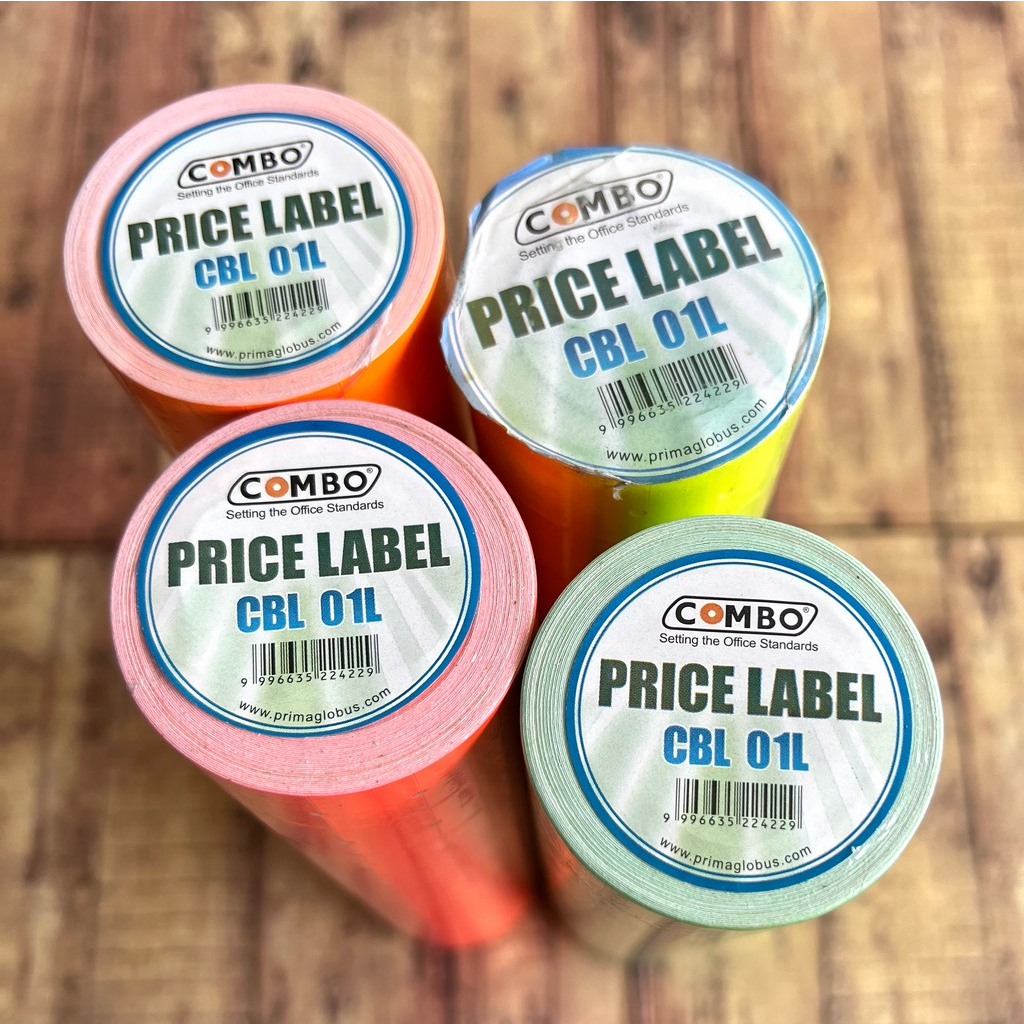 Kertas Label Harga COMBO 1 Baris - 1 Slop Kertas Label Harga Putih dan Warna - Sticker Refill Price Labeller Refill MX 5500