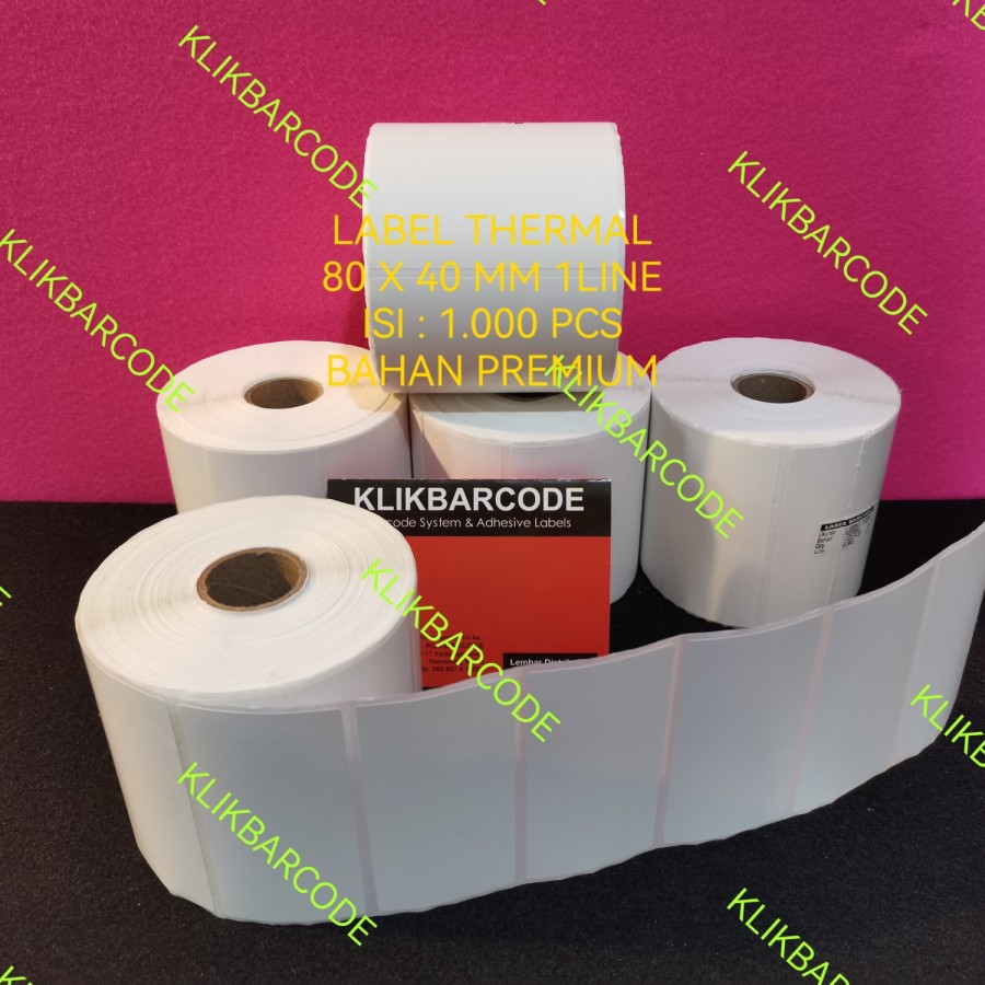 

LABEL STIKER DIRECT THERMAL 8 X 4 CM 80x40mm 80 x 40 ISI : 1.000 PCS