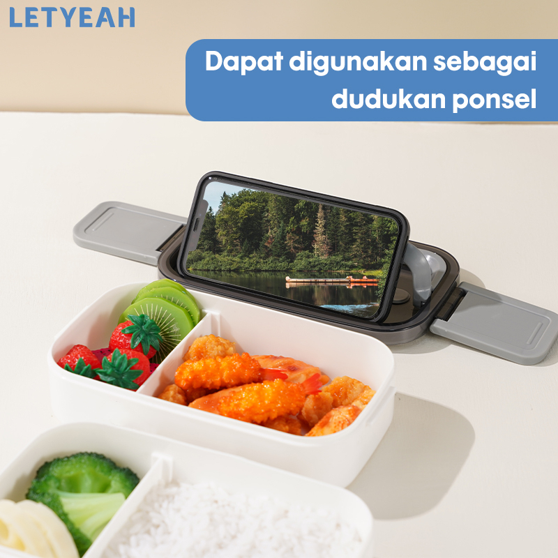 letyeah lunch box set tas bekal /1600ml tempat bekal makan /BPA free