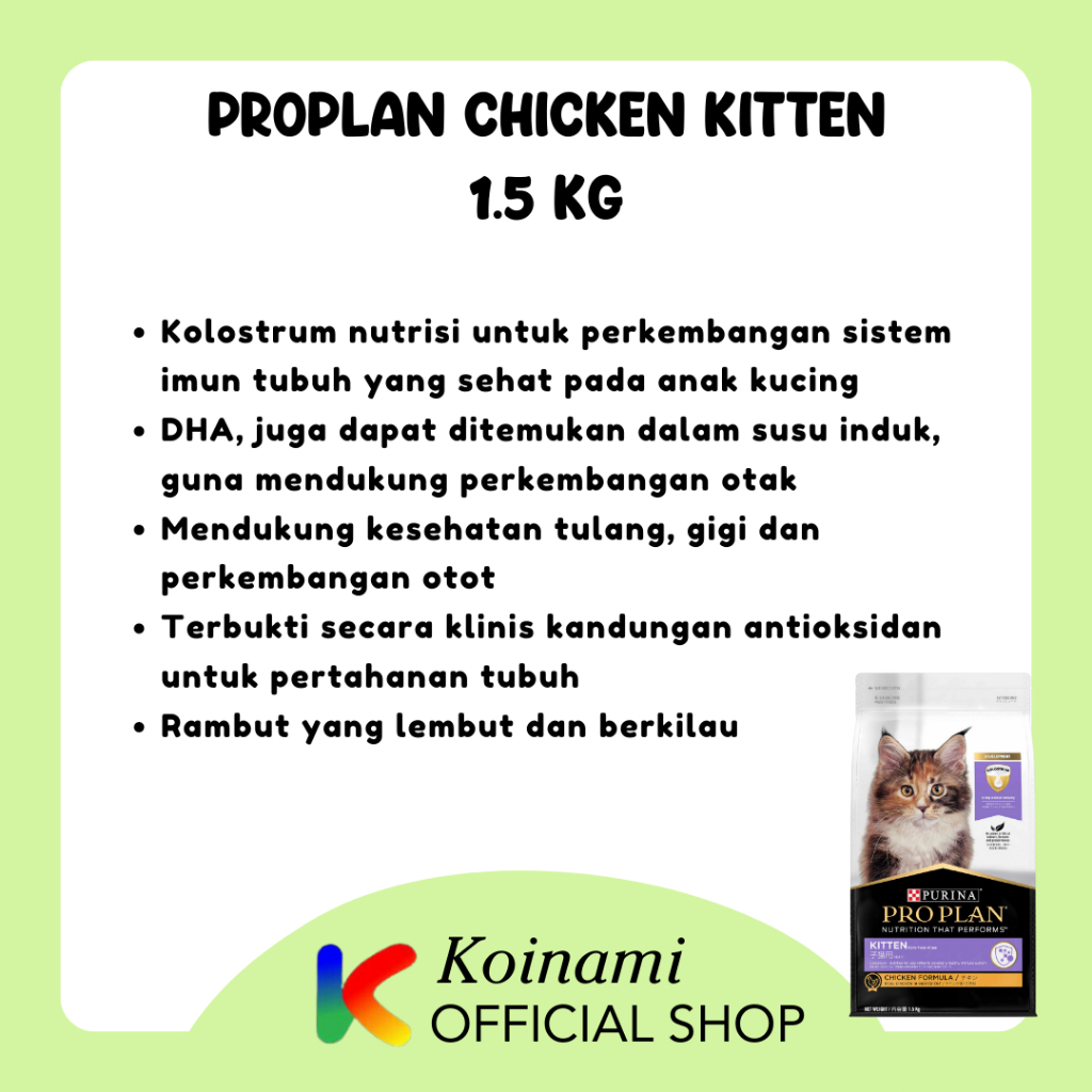 PROPLAN KITTEN CHICKEN 8 kg / makanan kucing / cat food / dry food / petshop