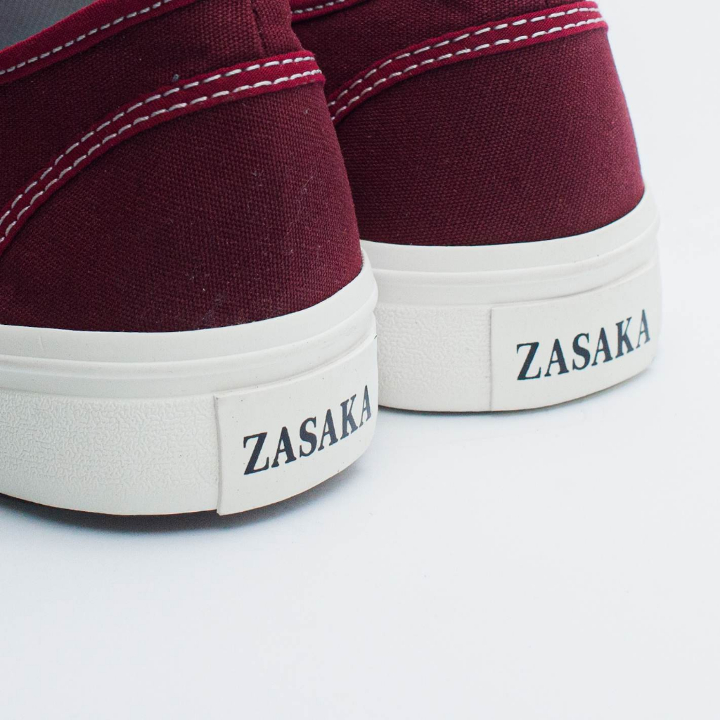 Zasaka - Sepatu Autentic Maroon Sneakers Casual Pria Wanita