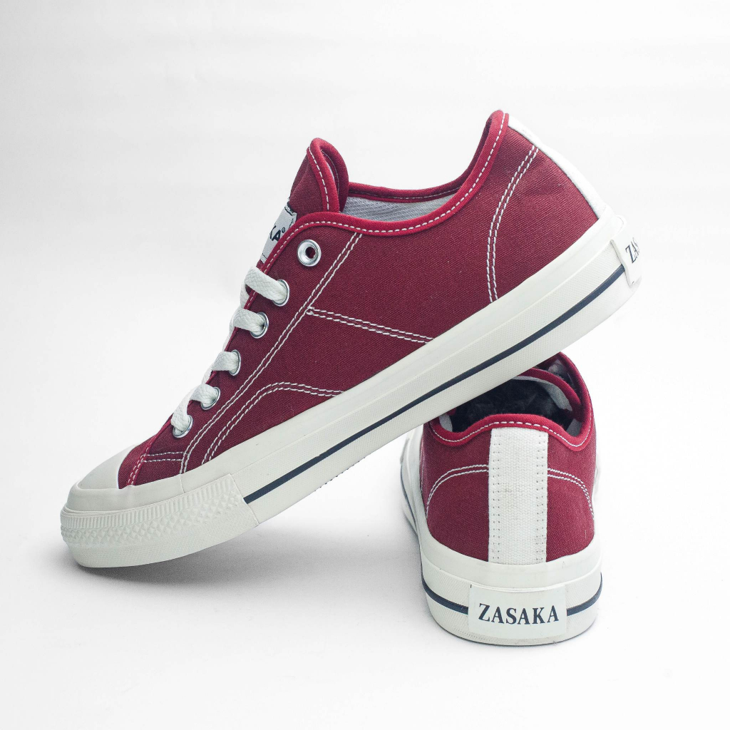 Sepatu Zasaka Tali - RUNGKAD Maroon Original Pria dan Wanita