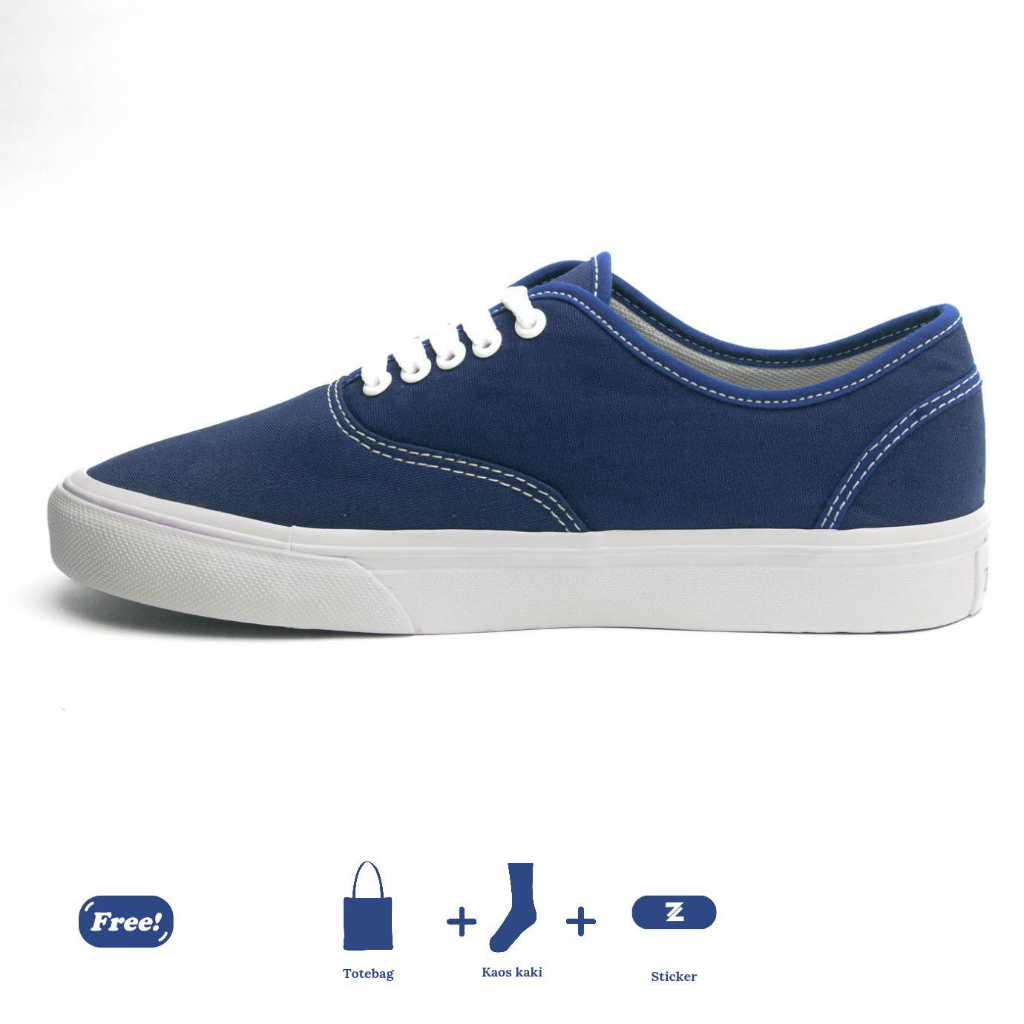 Zasaka - Sepatu Authentic Navy Sneakers Casual Pria Wanita