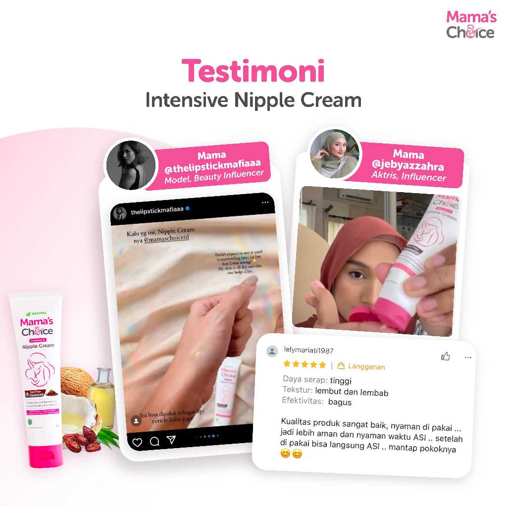 Obat Krim Puting Lecet - Intensive Nipple Cream Mama's Choice  (Krim Puting Lecet Halal & Food Grade - Aman untuk Bayi - Terdaftar BPOM) Image 4